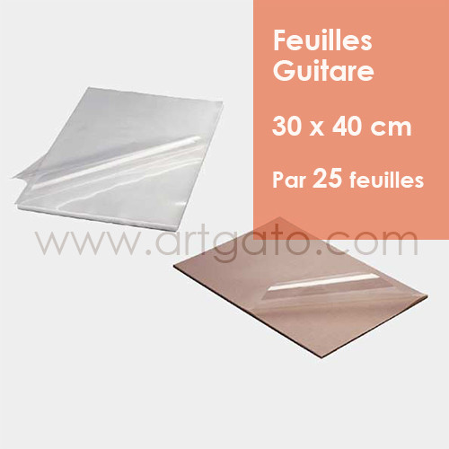 Feuille Guitare Professionnelle 100 microns (x100) - Rhodoïd Feuilles  Guitare et Rubans - La Toque d'Or