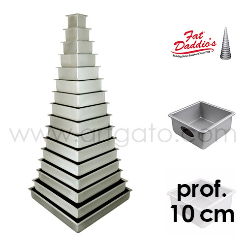 Moule à gâteau carré aluminum profond H 10 cm | Cerf Dellier