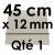 1 Carton à Entremets | Argent - Carré 12 mm / 45 cm Côté