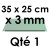 1 Carton à Entremets | Vert - Rectangulaire 3 mm / 35 x 25 cm