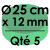 5 Cartons à Entremets | Vert - Rond 12 mm / 25 cm Ø
