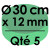 5 Cartons à Entremets | Vert  - Rond 12 mm / 30 cm Ø