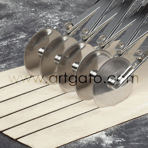 Adjustable Pastry Cutter, 5 Wheel Stainless Steel Dough Divider