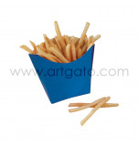 6 French Fry Boxes - Vintage-Style Blue
