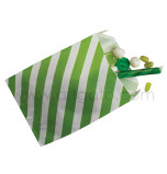 12 Party Favour Bags | Striped Lime Green
