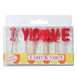 Birthday Candles - Letters | I LOVE YOU -  2,5 cm High, Red