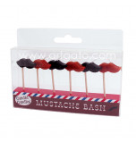 Birthday Candles | Novelty - Moustache - 6 Pieces, 2 Colours