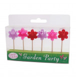 Birthday Candles | Novelty - Flower - 6 Pieces, 3 Colours