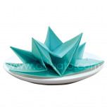 Paper Napkins | Aqua Blue, Fancy Fold - Box of 12