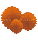 Pompons | Orange - Set of 3 Sizes, Honeycomb