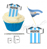 Wafer Toppers | Football T-Shirts 43 x 45 mm - Team Argentina