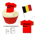 Wafer Toppers | Football T-Shirts 43 x 45 mm - Team Belgium