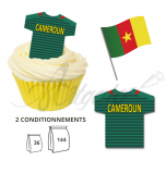 Wafer Toppers | Football T-Shirts 43 x 45 mm - Team Cameroon 