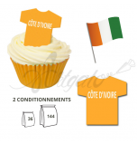 Wafer Toppers | Football T-Shirts 43 x 45 mm - Team Cote d'Ivoire / Ivory Coast