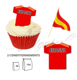 Wafer Toppers | Football T-Shirts 43 x 45 mm - Team Spain