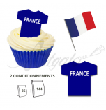Wafer Toppers | Football T-Shirts 43 x 45 mm - Team France / Les Bleus