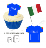 Wafer Toppers | Football T-Shirts 43 x 45 mm - Team Italy
