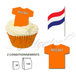 Wafer Toppers | Football T-Shirts 43 x 45 mm - Team Netherlands