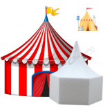 Novelty Cake Dummy | Circus Tent / Medieval Knight Tent - Ø 20 cm x 22 cm High