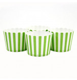 6 Party Candy Cups | Striped Lime Green 