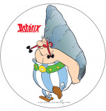 Edible Cake Topper | Asterix et Obelix - Obelix with Menhir, Wafer Cake Disc Ø 21 cm