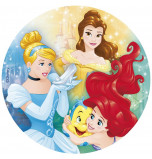 Edible Cake Topper | Disney Princess - Cinderella, Ariel and Belle, Wafer Cake Disc Ø 20 cm