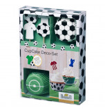 Cupcake Kit | Football / Soccer - 24 Cupcake Liners Ø 7 cm, 12 Toppers, Stickers