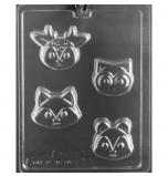 CHOCOLATE (Candy) MOULD | Cookie Mould - Woodland Animal Faces 